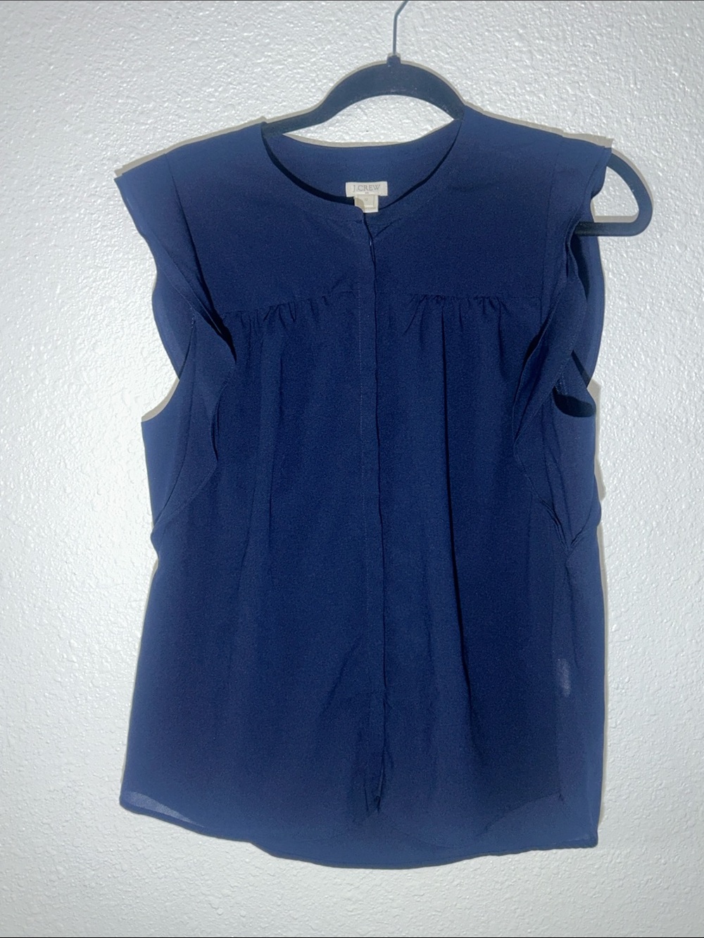 J Crew Sleeveless Navy Blouse - Classic Women's Top Sz 12